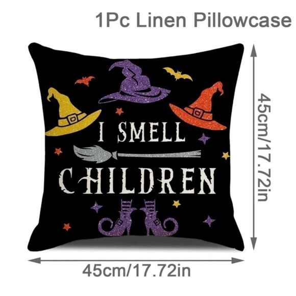"I Smell Children" Witches Halloween Pillow Cover - Picture 3 of 5